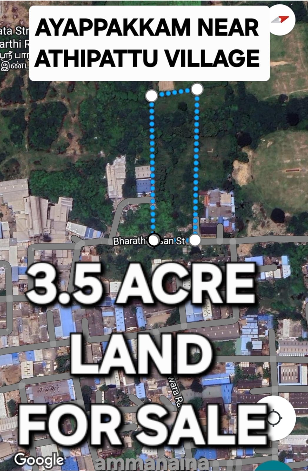 VACANT LAND FOR SALE IN MOGAPPAIR WEST BYPASS ROAD NEAR ATHIPATTU VILLAGE