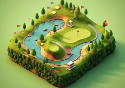 close-up-miniature-golf-course-with-pond-trees-generative-ai_974521-74260-2